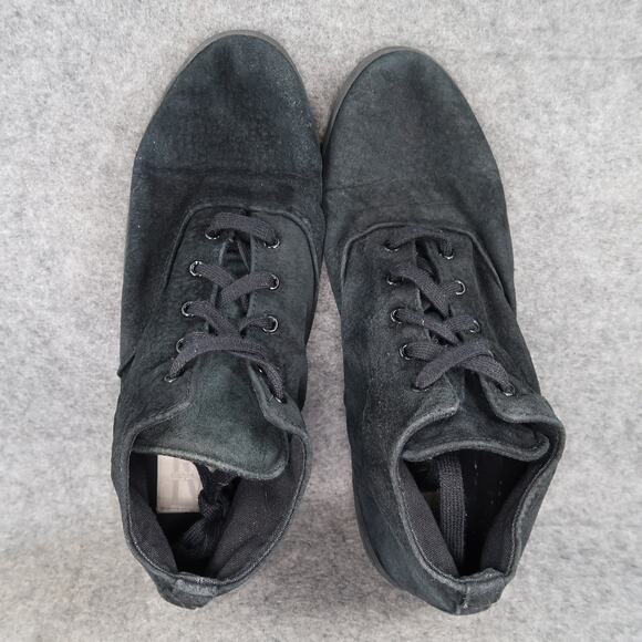 AJ Valenci Shoes Womens 11 Casual Sneaker Leather High Top Black Lace Up Trainer - Picture 8 of 15